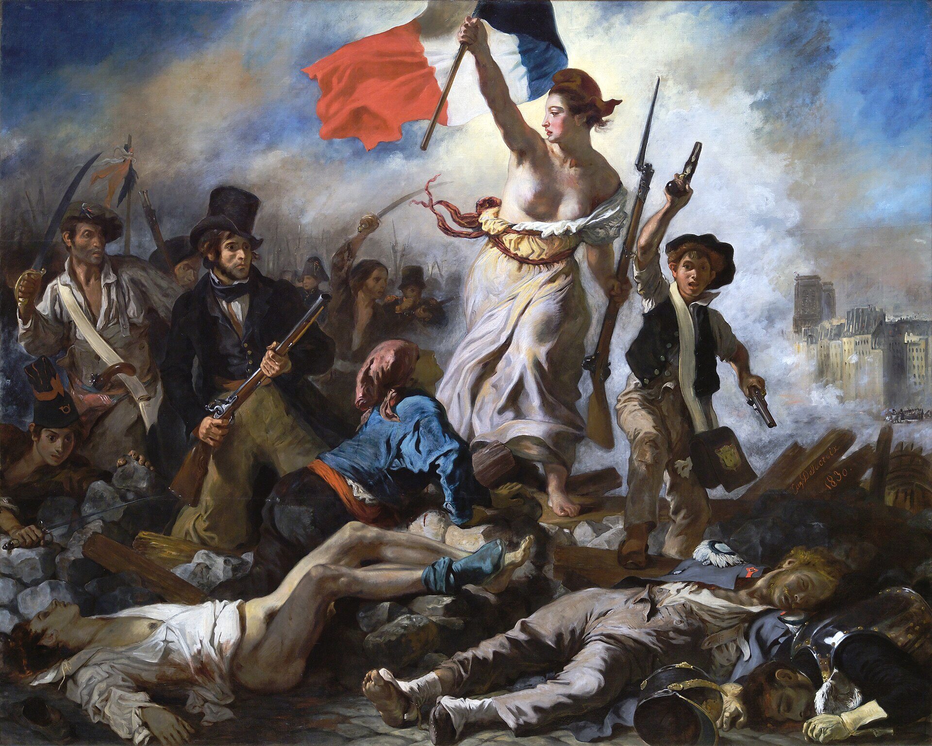 Liberty Leads The People through the French Revolution by Eugène Delacroix [1830]